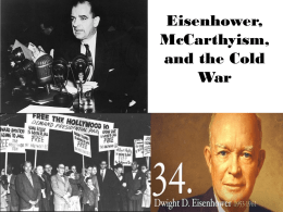 PPT 8.2 Eisenhower, McCarthy, and the Cold War