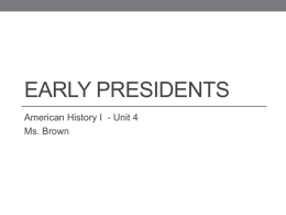 Early Presidents
