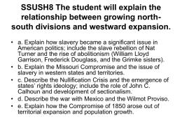SSUSH8 The student will explain the relationship