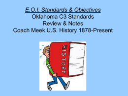 EOI Standards & Objectives Review & Notes Coach Meek US History