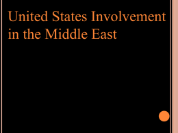 US involvement in the ME 2013