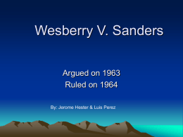 Wesberry V. Sanders - SCOTUS-Case