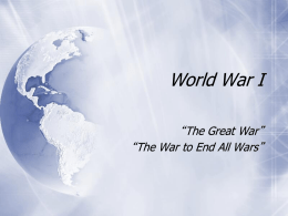 Day 3 - Intro to WWI PPT