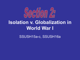 Isolationism & Globalization