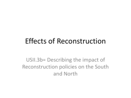 Effects of Reconstructionx