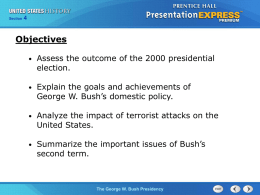 Terms and People George W. Bush
