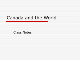 Canada and the World - Northside Middle School