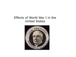 Effects of World War I in the United States