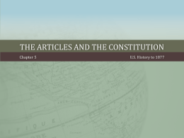 The Articles and the Constitution