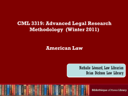 American Law - Principles of Legal Research