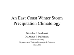An East Coast Winter Storm Precipitation Climatology