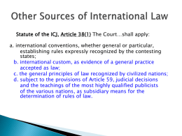 Other Sources of International Law