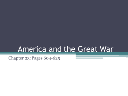 America and the Great War - PHS