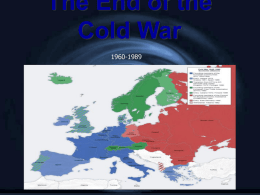 The Cold War NATO/WARSAW pact