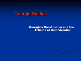 Georgia`s Constitution and the Articles of Confederation