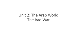 Unit 2: The Arab World 30.2: Modern Conflict in the Middle East War