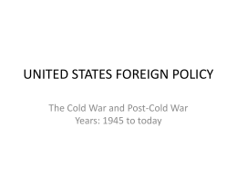 united states foreign policy - Prof Kaminski`s readings Prof