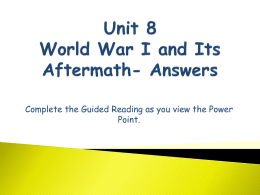 Unit 8 Power Point Notes