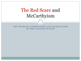 The Red Scare and McCarthyism - pams