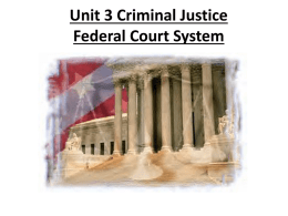 Unit 3 Criminal Justice Federal Court System