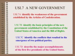 Unit Five - Forming a New Government