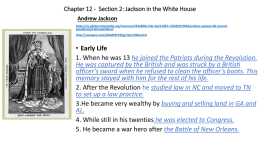 Section 2: Jackson in the White House