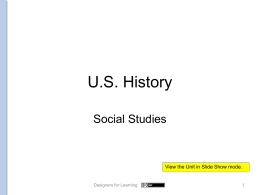 US History Overview - Adult Learning Zone