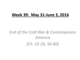 Week 39: May 30