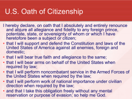 US Oath of Citizenship - Eastside Church of Christ Athens, AL