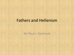 Fathers and Hellenism - University of St. Thomas