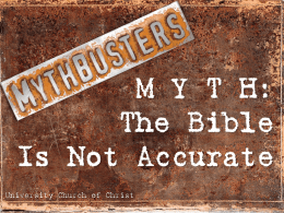 M Y T H: The Bible Is Unreliable