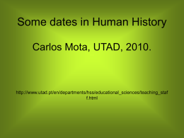 Some Dates in Human History