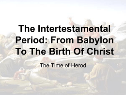 The Intertestamental Period - West Side Church of Christ