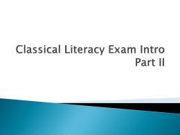 Classical Literacy Exam Intro Part II Daedalus