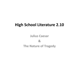 High School Literature 2.10x