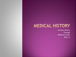 Medical History - MedicalScienceOneCCP
