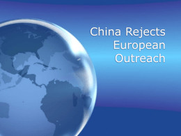 China Rejects European Outreach