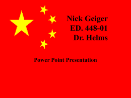 Nick Geiger ED. 448-01 Dr. Helms
