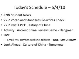 Today`s Schedule – 5/4/10