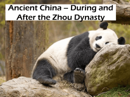 Ancient China – During and After the Zhou Dynasty