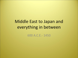 Middle East to Japan and everything in between
