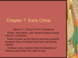 Chapter 7: Early China