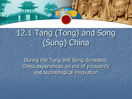12.1 Tang and Song China