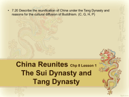Imperial China 8_1 Sui and Tang Dynasty