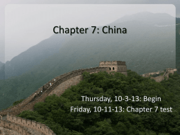 Chapter 7: China