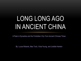 Long long ago in ancient china