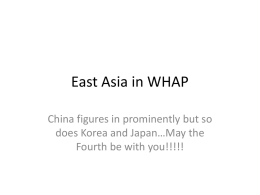 East Asia in WHAP - White Plains Public Schools
