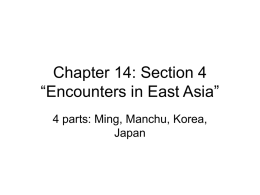 Chapter 14: Section 4 “Encounters in East Asia”
