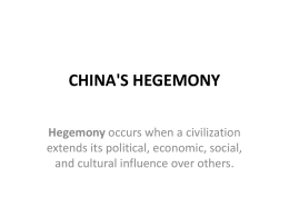 china`s hegemony