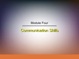 Communication Skills Module Four